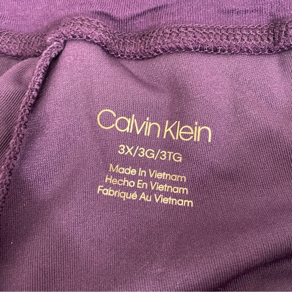 Calvin Klein Size 3X Plus Pants Purple Velvet Sweatpants Elastic Ties 32" Inseam - Picture 8 of 9